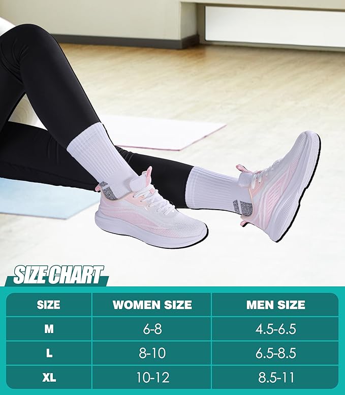 Womens Socks Athletic Hiking Running Walking Thick Cushioned Compression Crew Socks 5 Pairs
