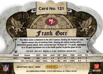 2012 Panini Crown Royale Frank Gore #121 San Francisco 49ers
