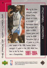 将图片加载到图库查看器,1999 Upper Deck Michael Jordan Career Collection The Pride of North Carolina #10