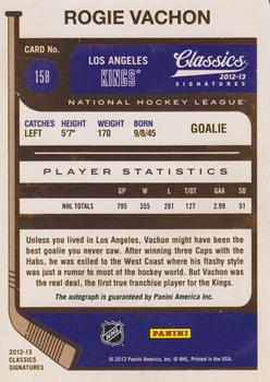 2012-13 Panini Classics Signatures Rogie Vachon #158