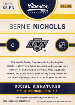 2012-13 Panini Classics Signatures Bernie Nicholls #SS-BN