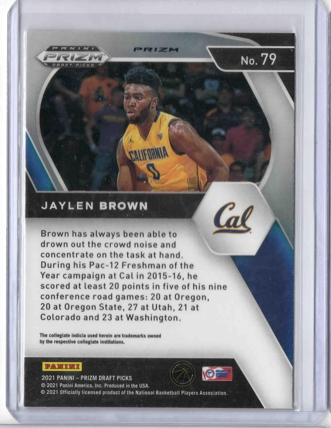 2021 Panini Prizm Draft Picks Silver Prizm JAYLEN BROWN #79 California Golden Bears