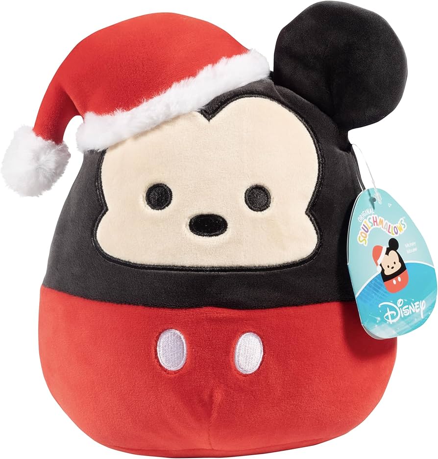 Squishmallows Mickey Mouse Wearing A Santa Hat 10" 2023 Disney Christmas Collection Stuffed Plush