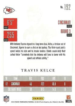 2013 Panini Prominence Travis Kelce Rookie RC #192