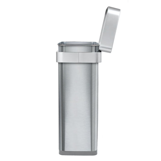 Clorox 13 Gallon Open Top Stainless Steel Trash Can with Anti-Microbial Odor Protection Including GLAD 45ct 13 Gallon Bags