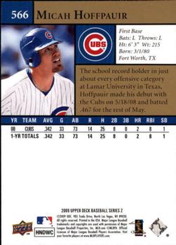2009 Upper Deck Micah Hoffpauir #566 Chicago Cubs