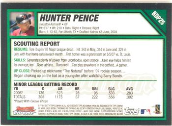 2007 Bowman Draft Picks & Prospects #BDP25 - Hunter Pence - Houston Astros