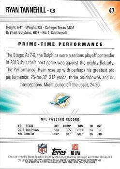 2014 Topps Prime Ryan Tannehill #47 Miami Dolphins