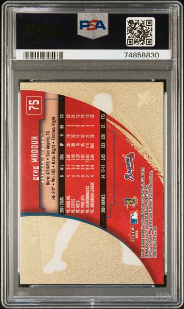 Greg Maddux 2002 Fleer E-X #75 PSA 9 Atlanta Braves