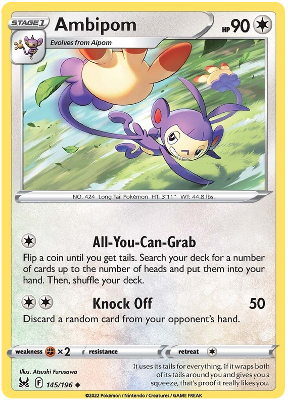 Sword and Shield Lost Origin 145 Ambipom
