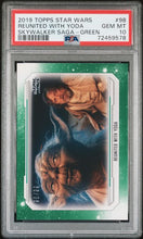 将图片加载到图库查看器,2019 Topps Star Wars Green 90/99 Reunited With Yoda Skywalker Saga PSA Gem Mint 10