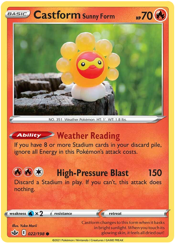 Sword and Shield Chilling Reign 022 Castform Sunny Form