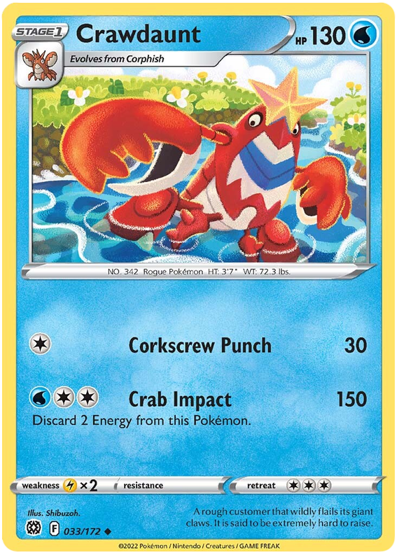 Sword and Shield Brilliant Stars 033 Crawdaunt