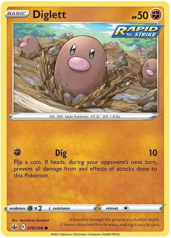 Sword and Shield Chilling Reign 076 Diglett