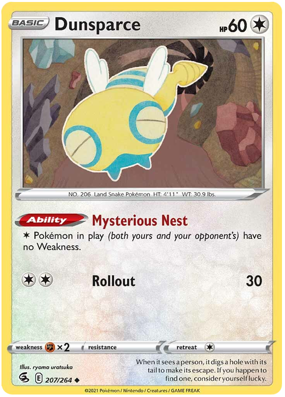 Sword and Shield Fusion Strike 207 Dunsparce