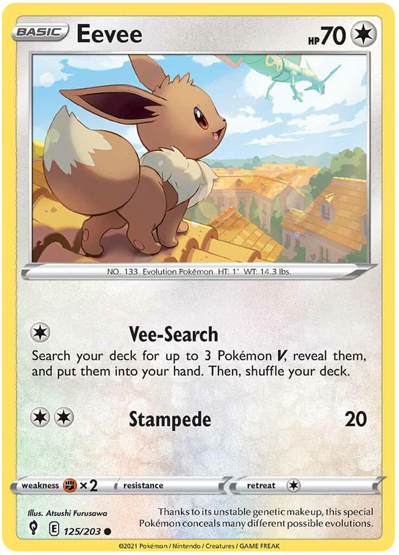Sword and Shield Evolving Skies 125 Eevee