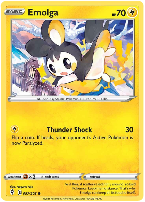 Sword and Shield Evolving Skies 057 Emolga