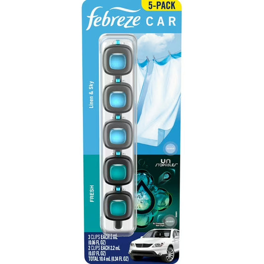 Febreze Air Freshener Car Vent Clips Assortment, 5 Count - Choose Yours