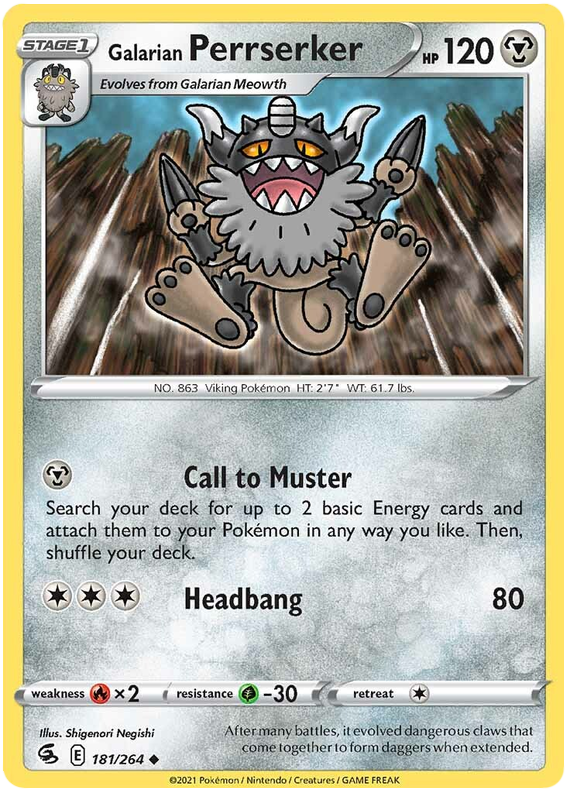 Sword and Shield Fusion Strike 181 Galarian Perrserker