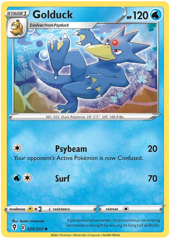 Sword and Shield Evolving Skies 025 Golduck