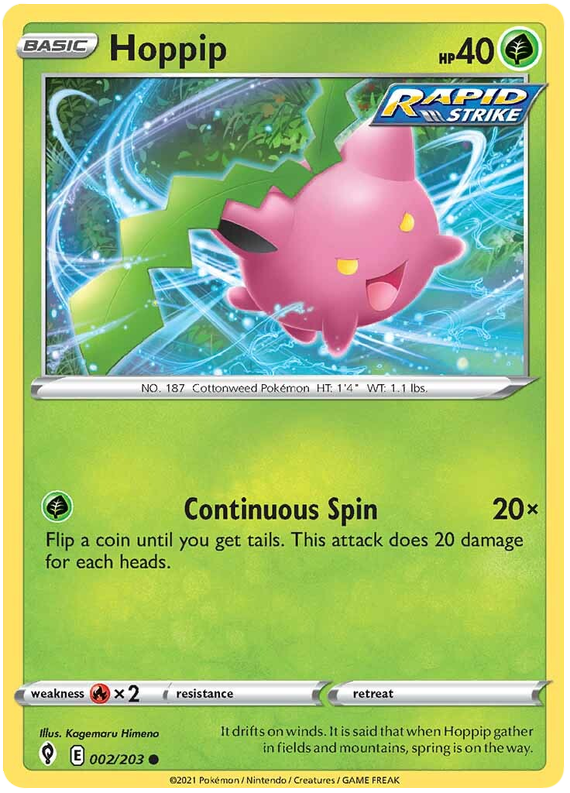 Sword and Shield Evolving Skies 002 Hoppip