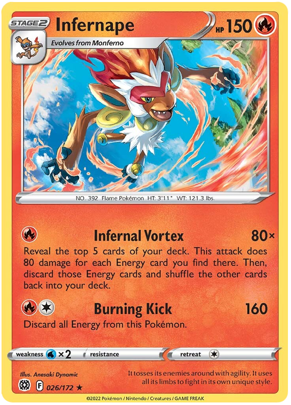 Sword and Shield Brilliant Stars 026 Infernape