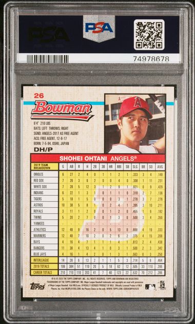 SHOHEI OHTANI 2020 Bowman Heritage #26 PSA 10 Angels GEM MT