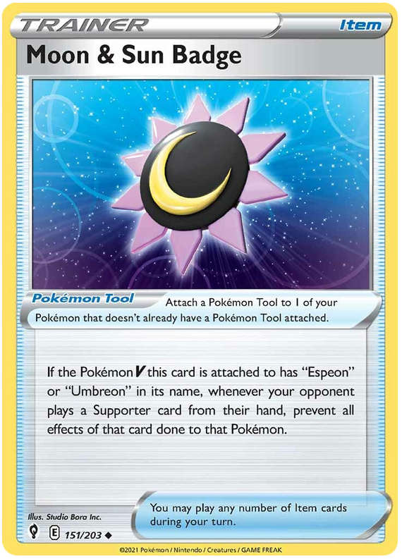 Sword and Shield Evolving Skies 151 Moon & Sun Badge