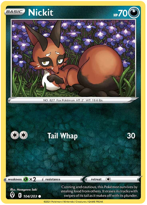 Sword and Shield Evolving Skies 104 Nickit