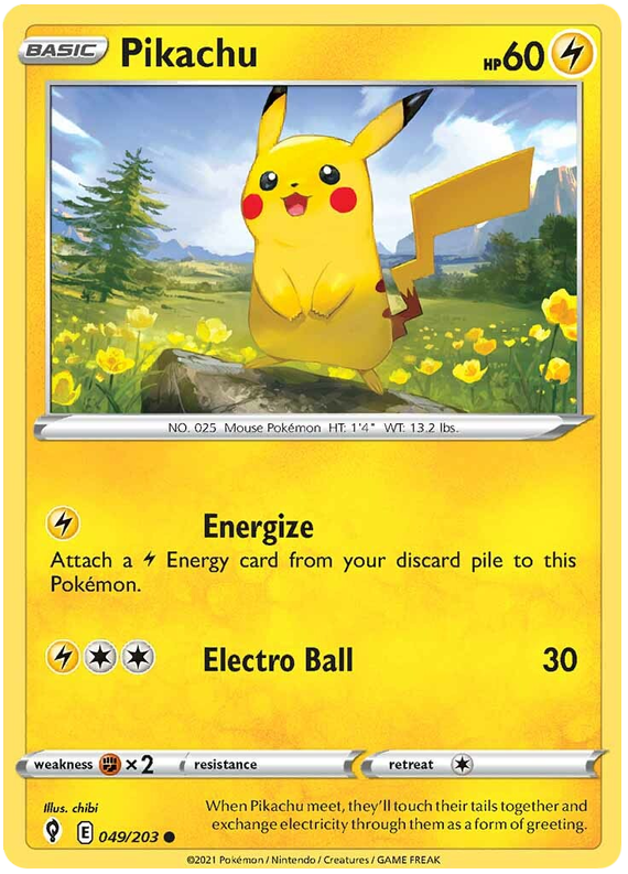 Sword and Shield Evolving Skies 049 Pikachu