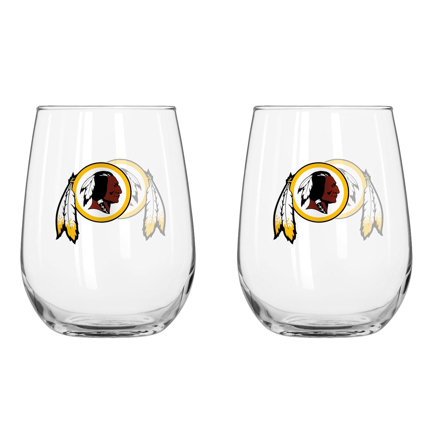 NFL Teams Curved Wine Glass 16 Oz. 2 Pack- Assorted Team & Style Choose your