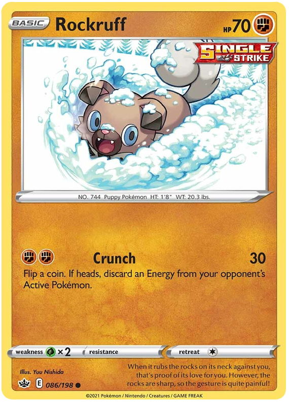 Sword and Shield Chilling Reign 086 Rockruff