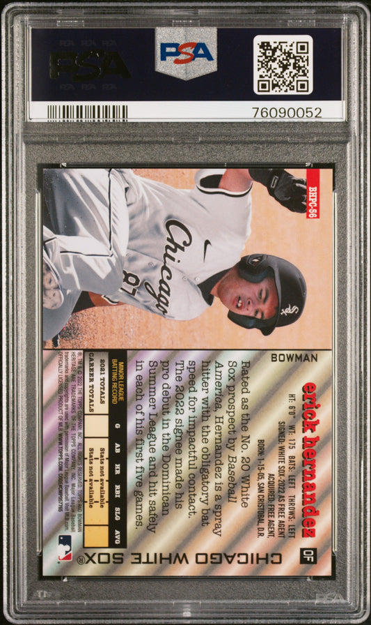 2022 BOWMAN HERITAGE CHROME PROSPECTS Gold Refractor 12/50 Erick Hernandez #56