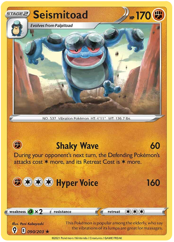 Sword and Shield Evolving Skies 090 Seismitoad