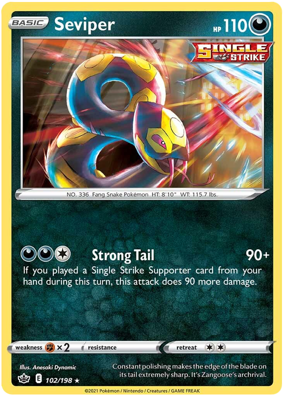 Sword and Shield Chilling Reign 102 Seviper