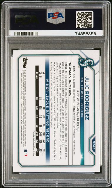 2021 Bowman Mega Box Chrome #BCP86 Julio Rodriguez PSA 10