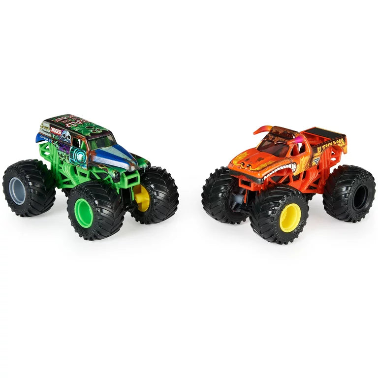 Monster Jam Grave Digger Vs. El Toro Loco - 1:64 Scale Monster Trucks - walk-of-famesports