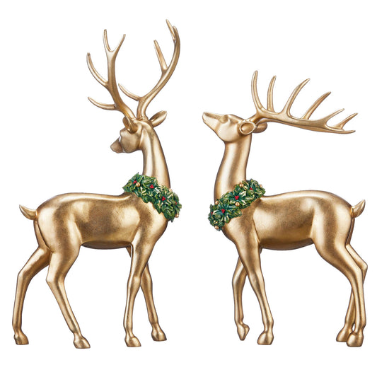 Holiday Deer with Tree, 3-Piece Set