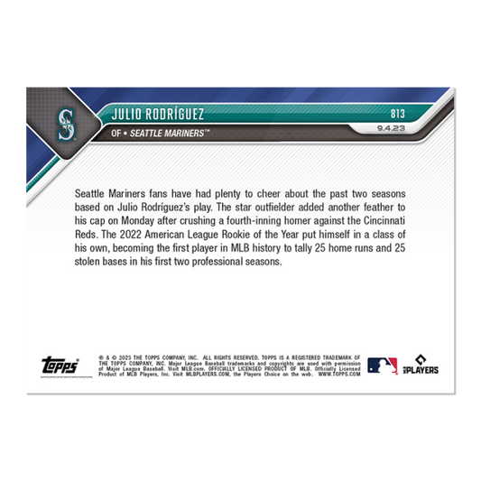 Julio Rodríguez - 2023 MLB TOPPS NOW® Card 813 - walk-of-famesports