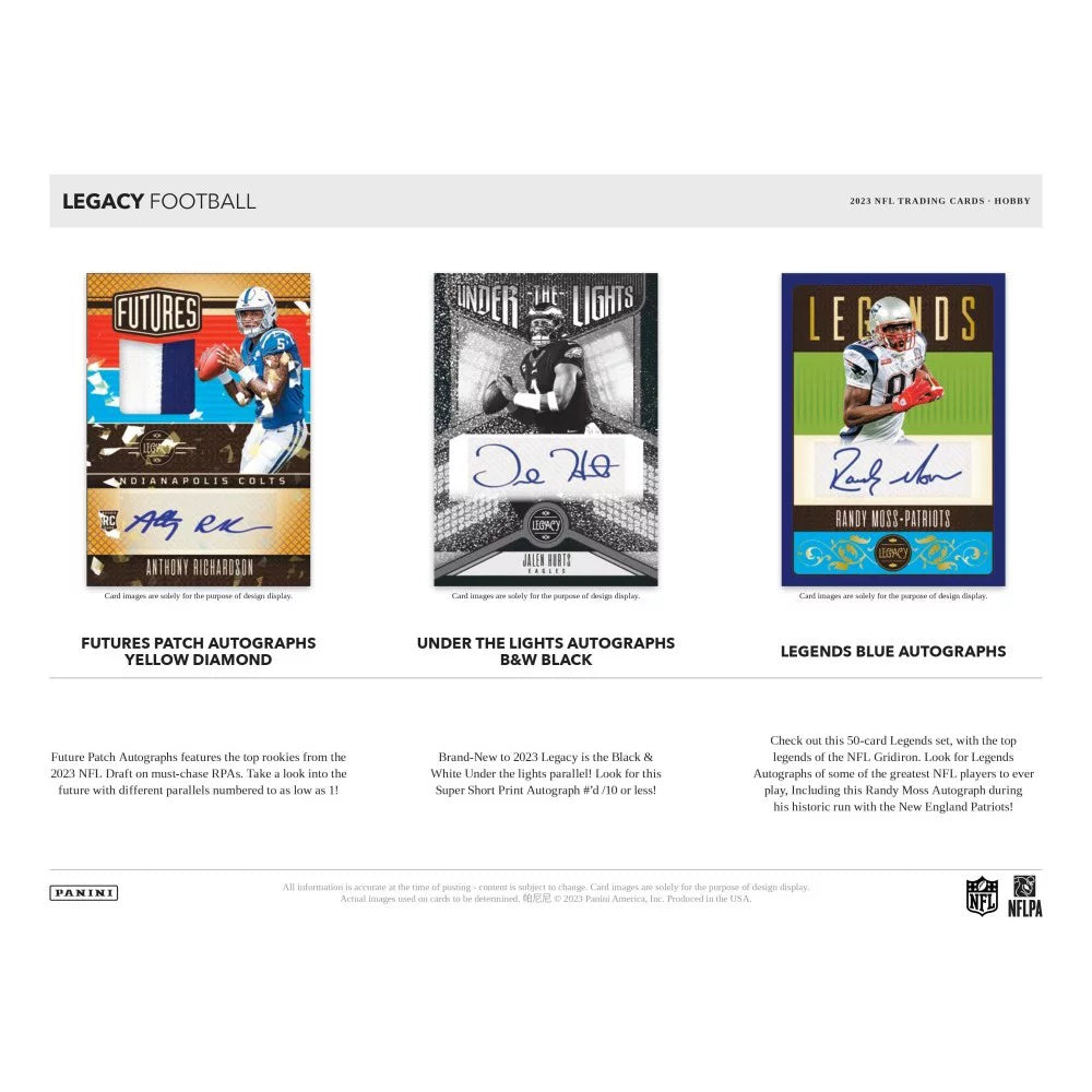 2023 PANINI LEGACY FOOTBALL HOBBY BOX