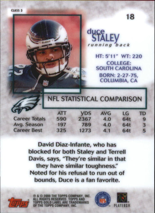 2020 Topps Gold Label Duce Staley #18 Philadelphia Eagles