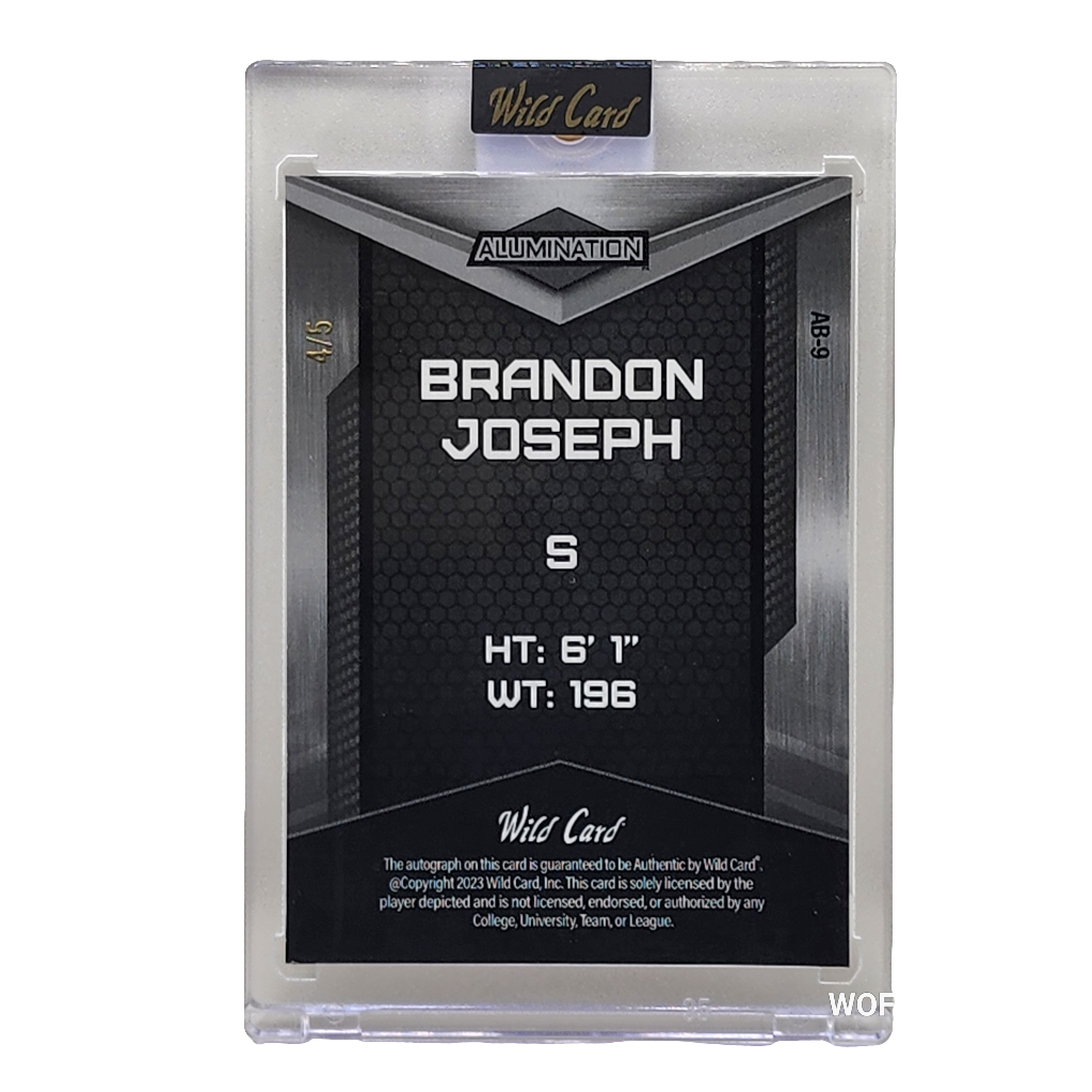 2023 Wild Card Alumination Auto RC 4/5 Brandon Joseph #AB-9 Wildcats