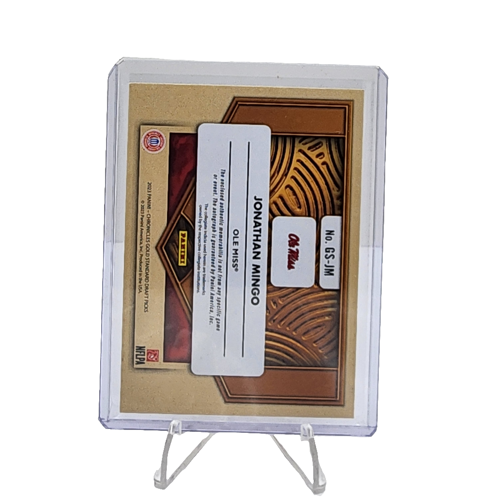 2023 Panini Chronicles Gold Standard Draft Pick Auto Patch 17/199 Jonathan Mingo #GS-JM