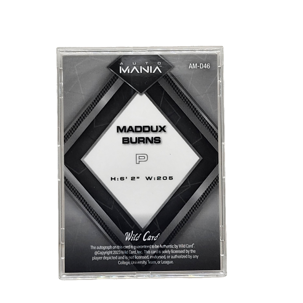 2023 Wild Card Auto Mania 24/25 Maddux Burns #AM-TH46 - Dodgers