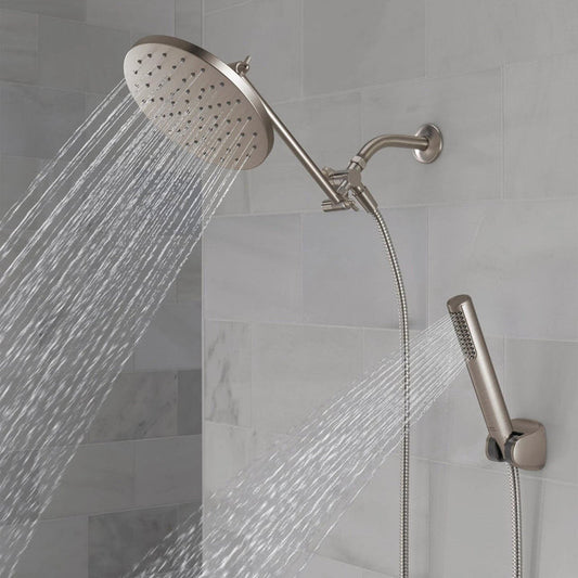 Delta 8 in. Raincan Shower Head with Hand Shower, SpotShield Brushed Nickel - photo 3