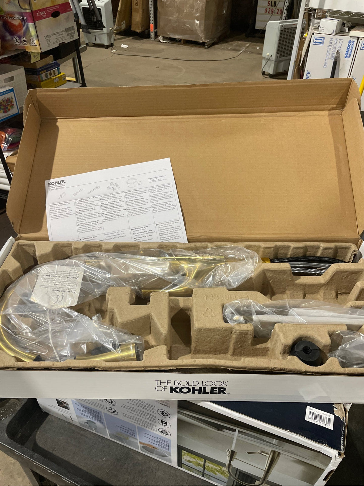 Kohler Bevin Pull-Down Kitchen Faucet - Vibrant Brushed Moderne Brass