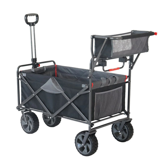 MAC Sports Deluxe Push-Pull Folding Wagon with Brakes