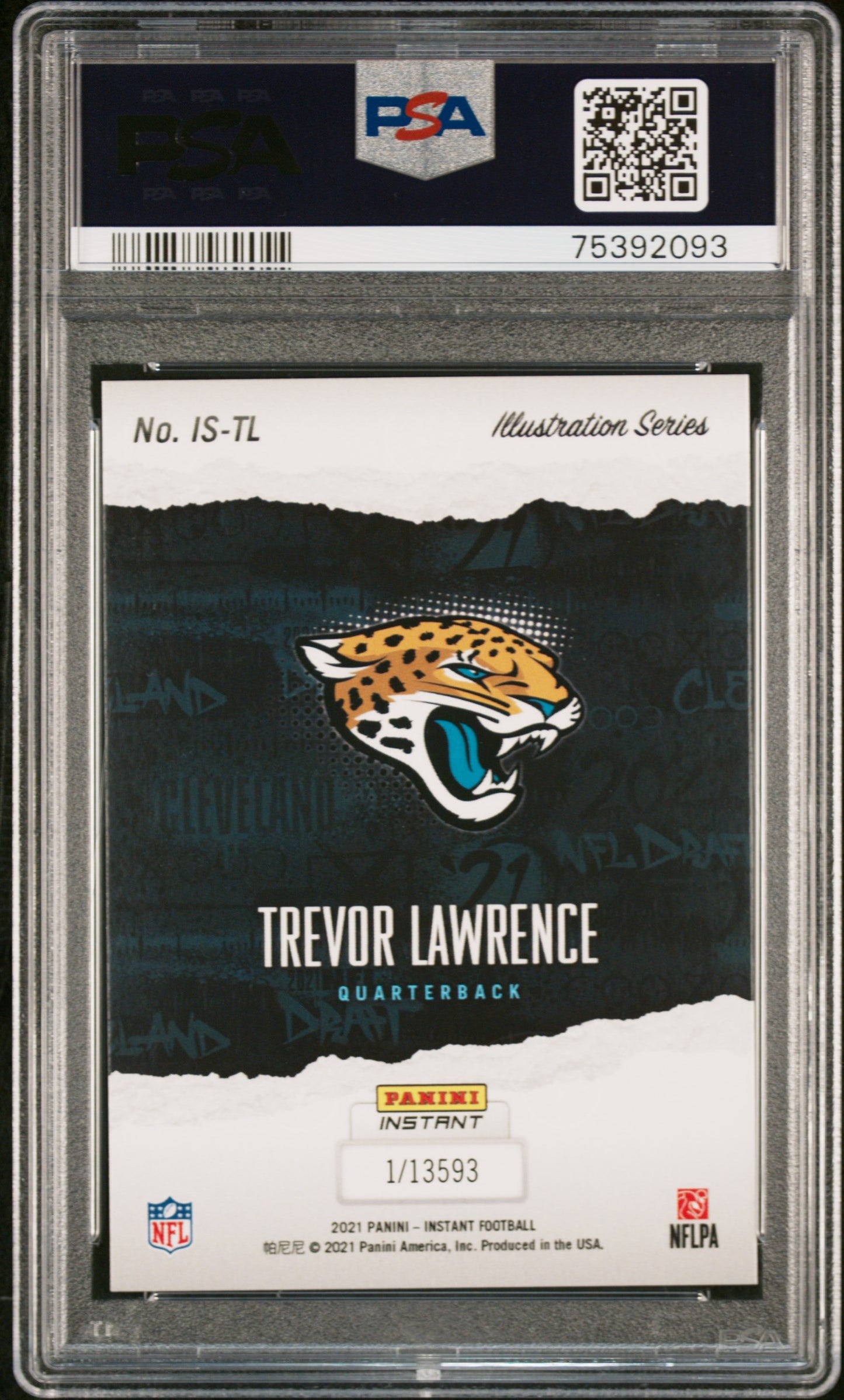 2021 Panini Instant Illustration Series Trevor Lawrence Rookie 1/13595 #IS-TL Jaguars RC PSA 10 GEM Mint