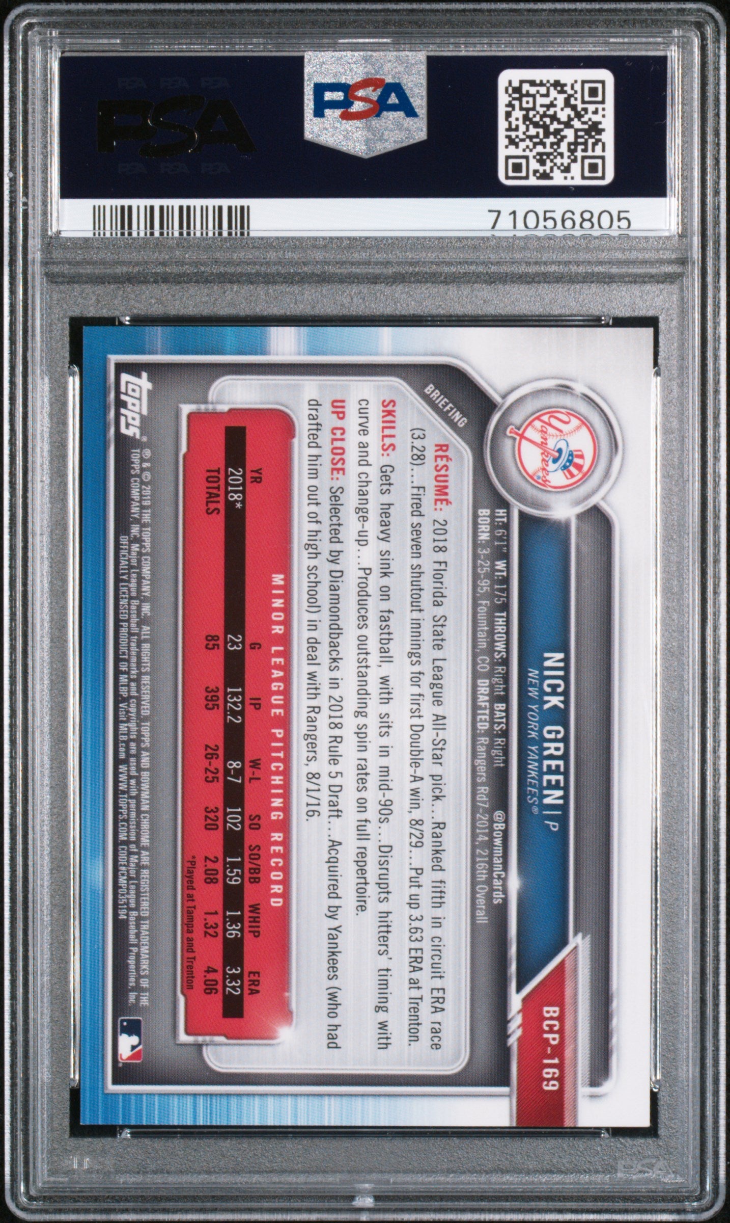 NICK GREEN 2019 Bowman Chrome #BCP-169 Prospects Green Shimmer Refractor 1st RC #/99