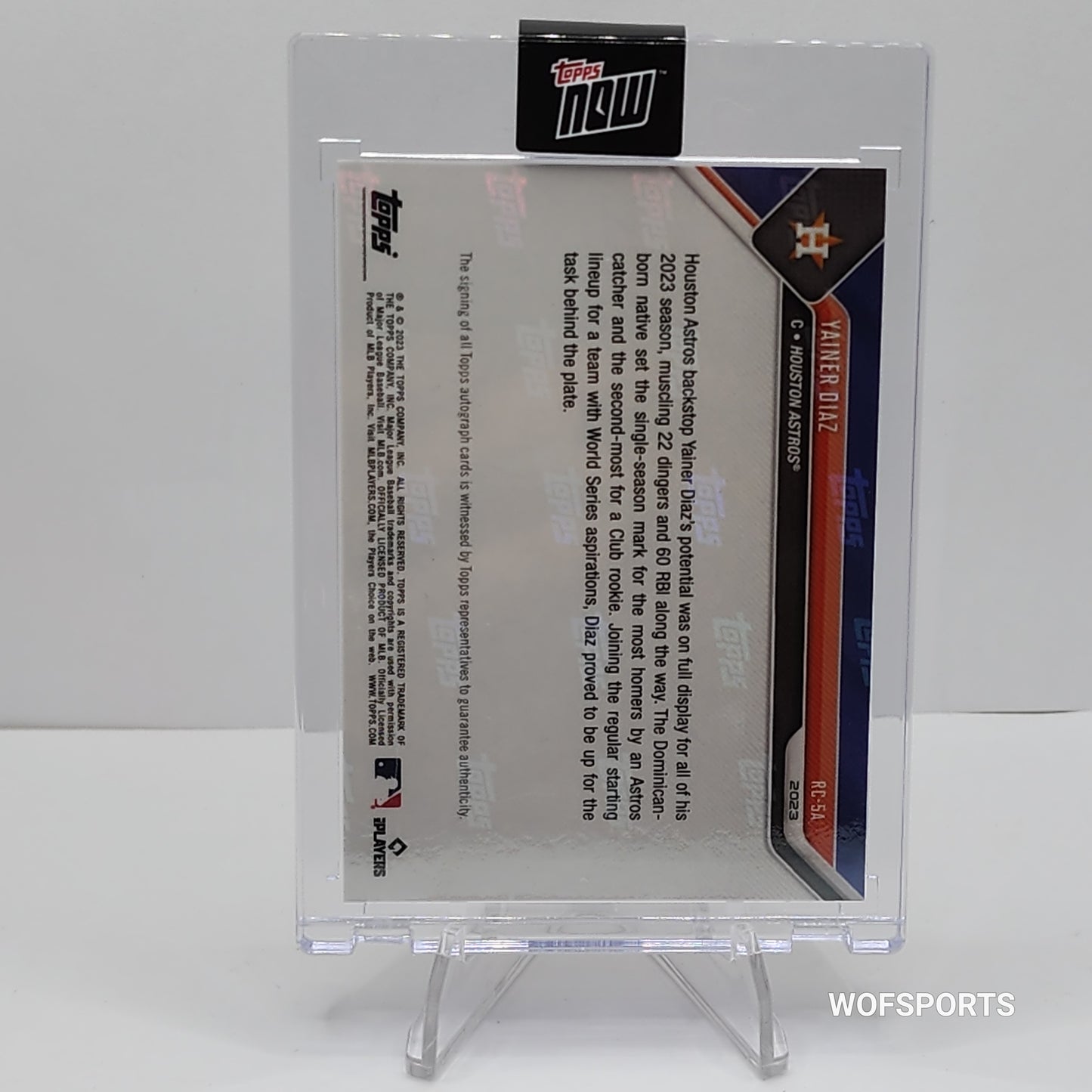 2023 Topps Now YAINER DIAZ On-Card Auto 1/99 Rookie RC Cup Astros